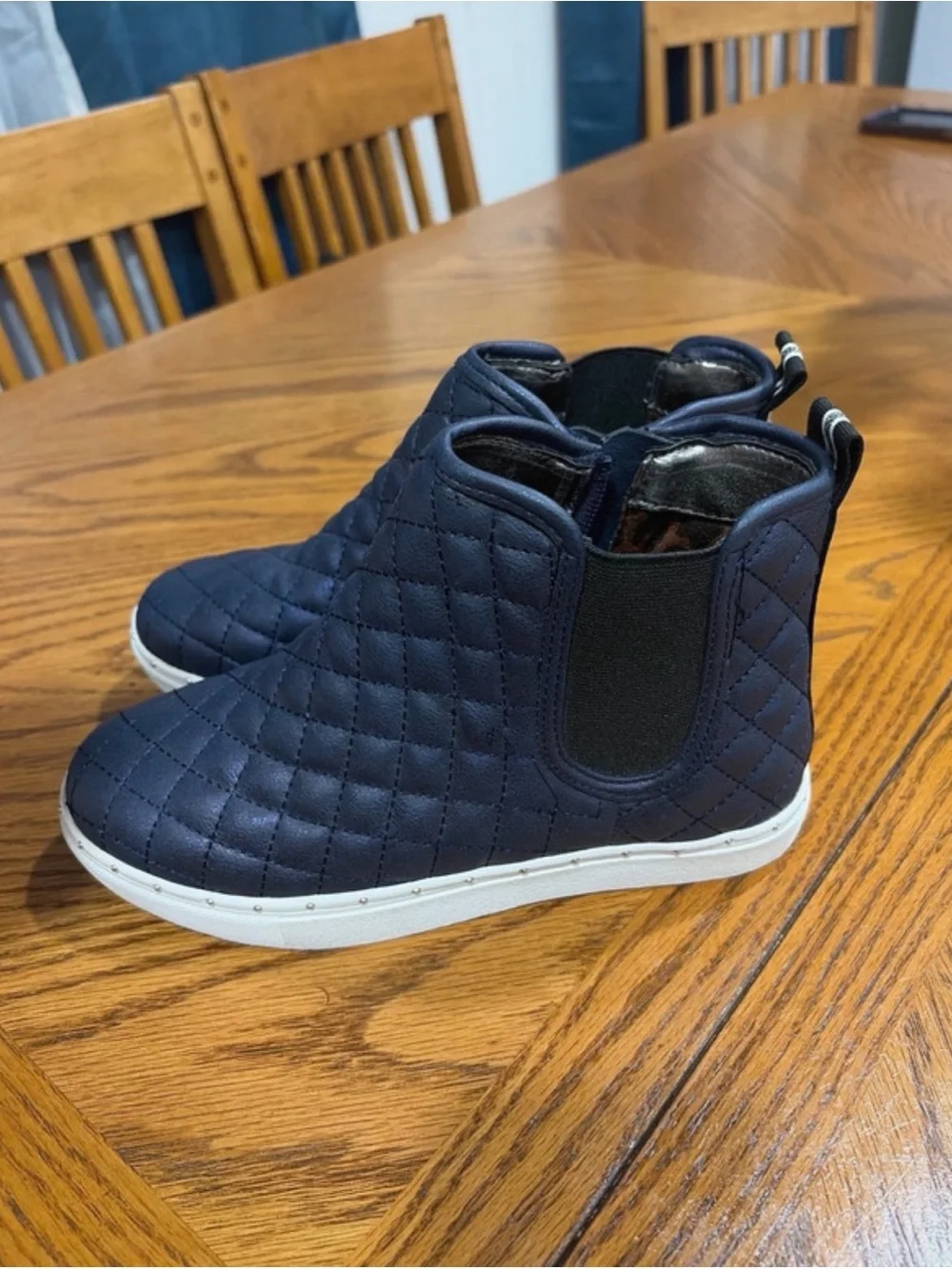 Steve Madden Quilted Navy Kids Slip-On Ankle Boots